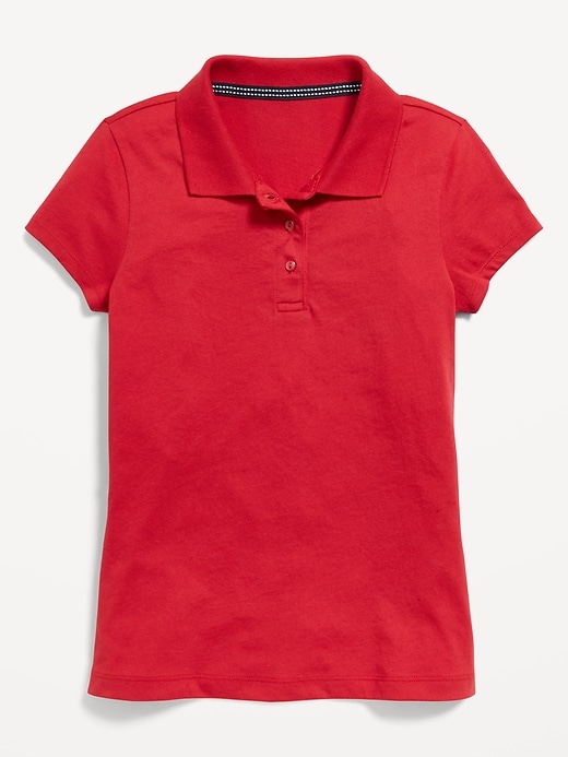 Image number 2 showing, School Uniform Jersey-Knit Polo Shirt for Girls