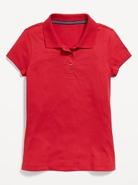 Image number 2 showing, School Uniform Jersey-Knit Polo Shirt for Girls