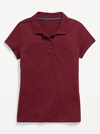 Image number 2 showing, School Uniform Jersey-Knit Polo Shirt for Girls