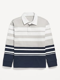 Image number 2 showing, Long-Sleeve Rugby Polo Shirt for Boys