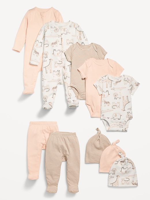 Image number 1 showing, Unisex 10-Piece Layette Set for Baby