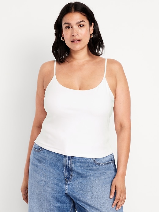 Image number 6 showing, Fitted Double-Layer Cropped Cami Top