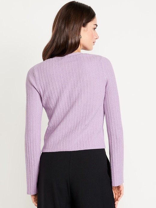 Image number 2 showing, Textured Bouclé Button-Down Sweater