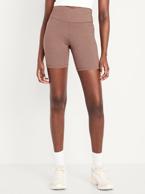 Extra High-Waisted CloudComfy Biker Shorts -- 6-inch inseam - Driftwood