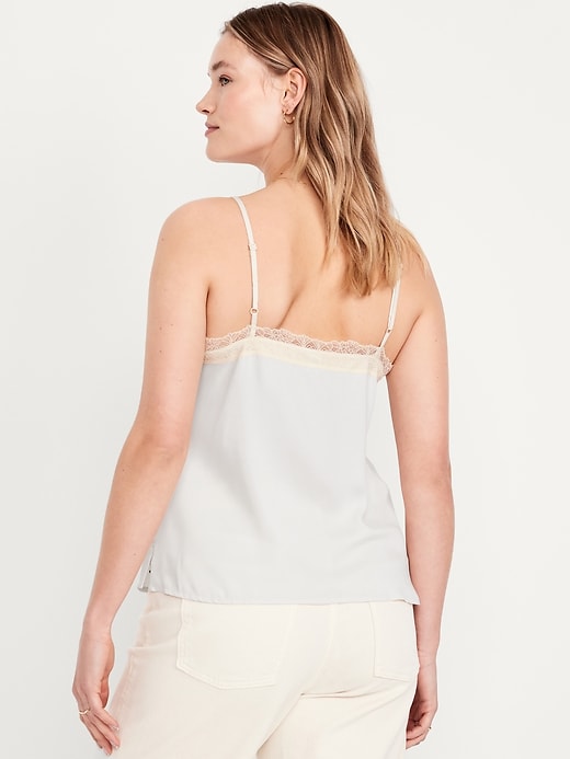 Image number 5 showing, Lace-Trim Satin Cami Top