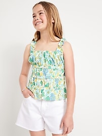 Image number 1 showing, Fitted Smocked Tank Top for Girls