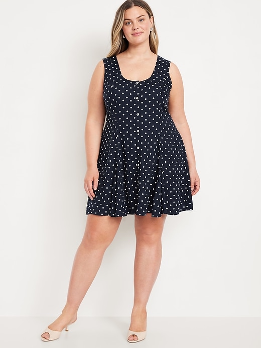 Image number 6 showing, Fit & Flare Crepe Button-Front Mini Dress