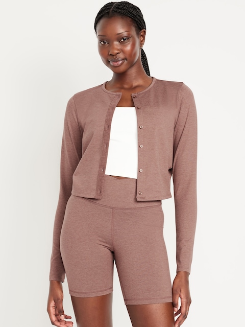 CloudComfy Cropped Cardigan - Driftwood