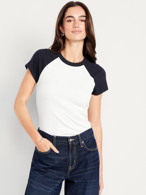 Snug Raglan T-Shirt - White/Navy