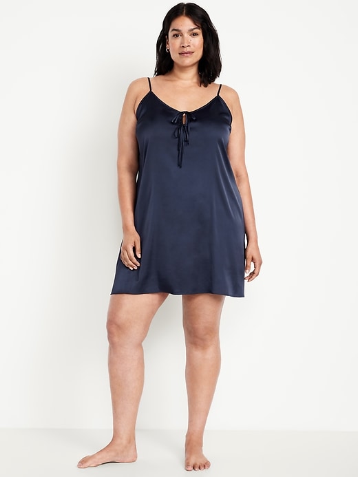 Image number 7 showing, Tie-Front Satin Nightgown