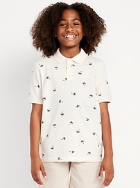 Image number 1 showing, Printed Pique Polo Shirt for Boys