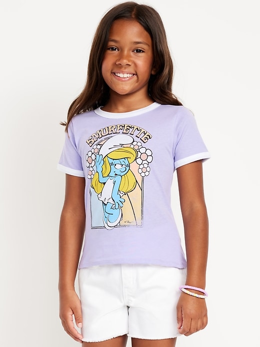 Image number 1 showing, The Smurfs™ Ringer Graphic T-Shirt for Girls