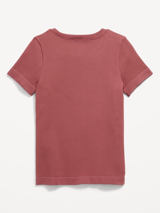 Image number 3 showing, Fitted Seamless Ribbed Performance Top for Girls