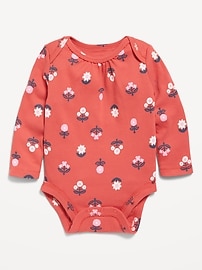 Image number 1 showing, Printed Long-Sleeve Bodysuit for Baby