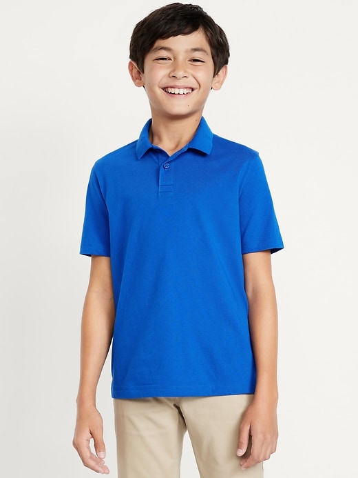 School Uniform Long-Sleeve Polo Shirt for Boys