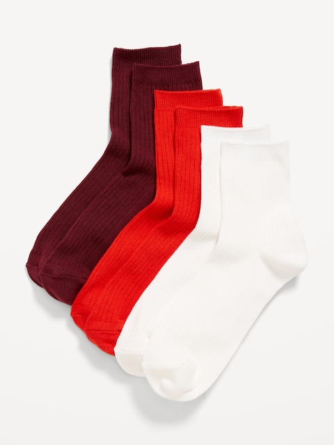Novelty Quarter Crew Socks 3-Pack for Women - Warm Combo
