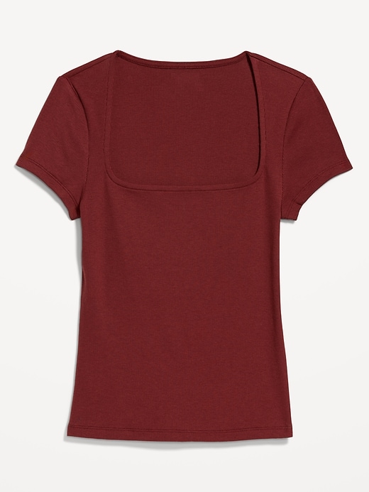 Image number 8 showing, Ribbed Square-Neck T-Shirt