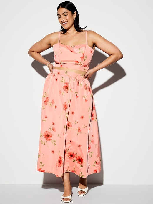 Image number 9 showing, The Occasion by Old Navy High-Waisted Taffeta Midi Skirt