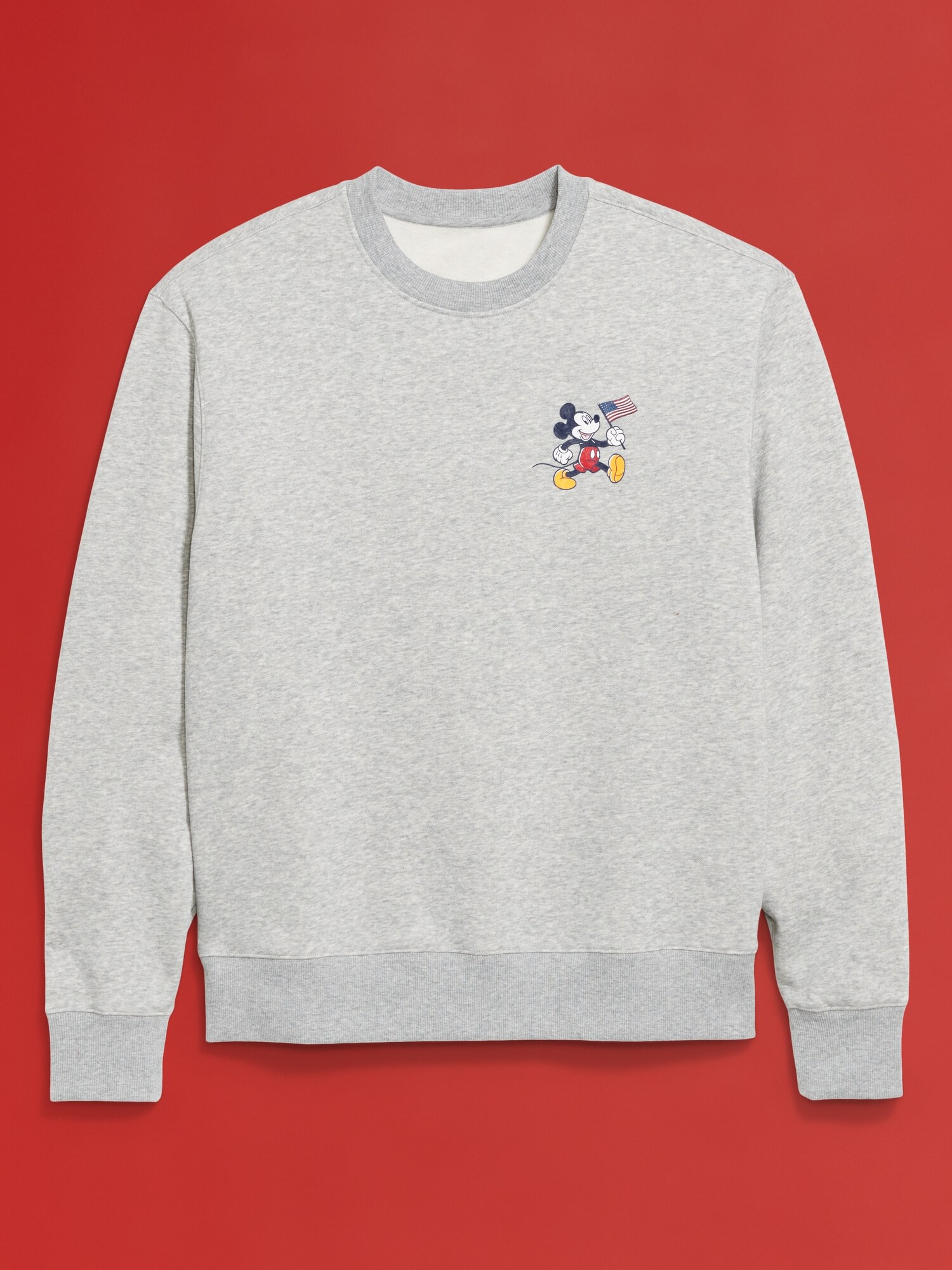 Мужской свитшот Old Navy x Disney© Mickey Mouse Oversized Flag Logo-Graphic, цвет: Серый — фото 4