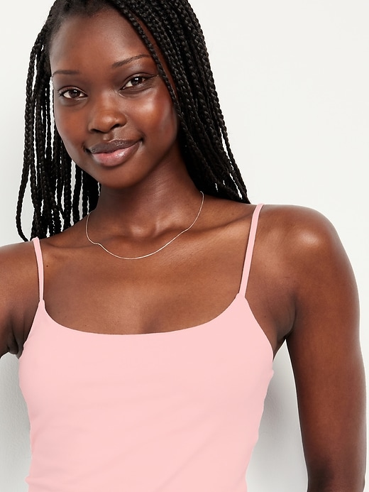 Image number 3 showing, Fitted Double-Layer Cropped Cami Top