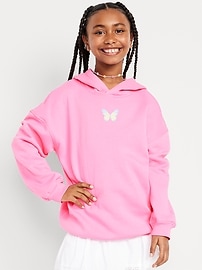Image number 1 showing, Favorite Fleece Oversized Graphic Pullover Tunic Hoodie for Girls