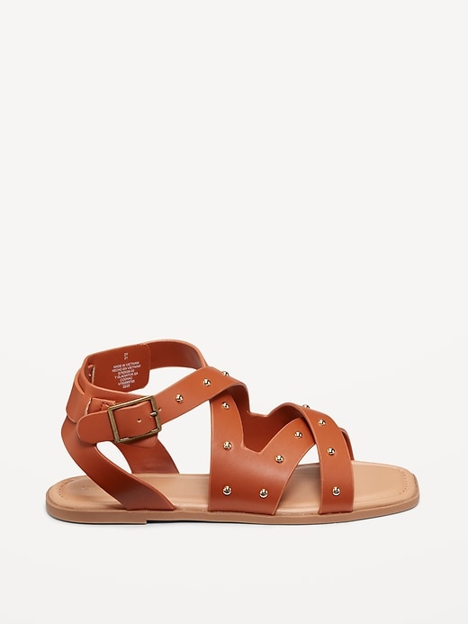 Image number 3 showing, Faux-Leather Gladiator Sandals for Girls