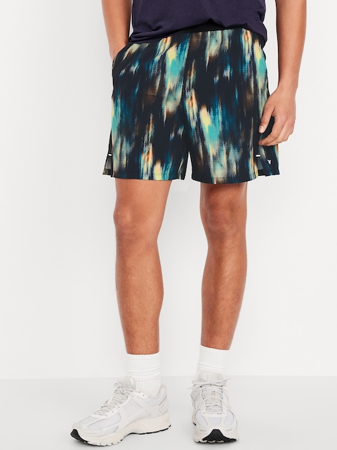 Performance Vent Run Shorts -- 7-inch inseam - Black Multi Print