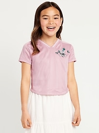 Image number 1 showing, Short-Sleeve Graphic Jersey T-Shirt for Girls