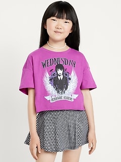 Wednesday™ Oversized Cropped Graphic T-Shirt for Girls