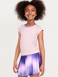Image number 3 showing, Fitted Ruched Seamless Performance Top for Girls