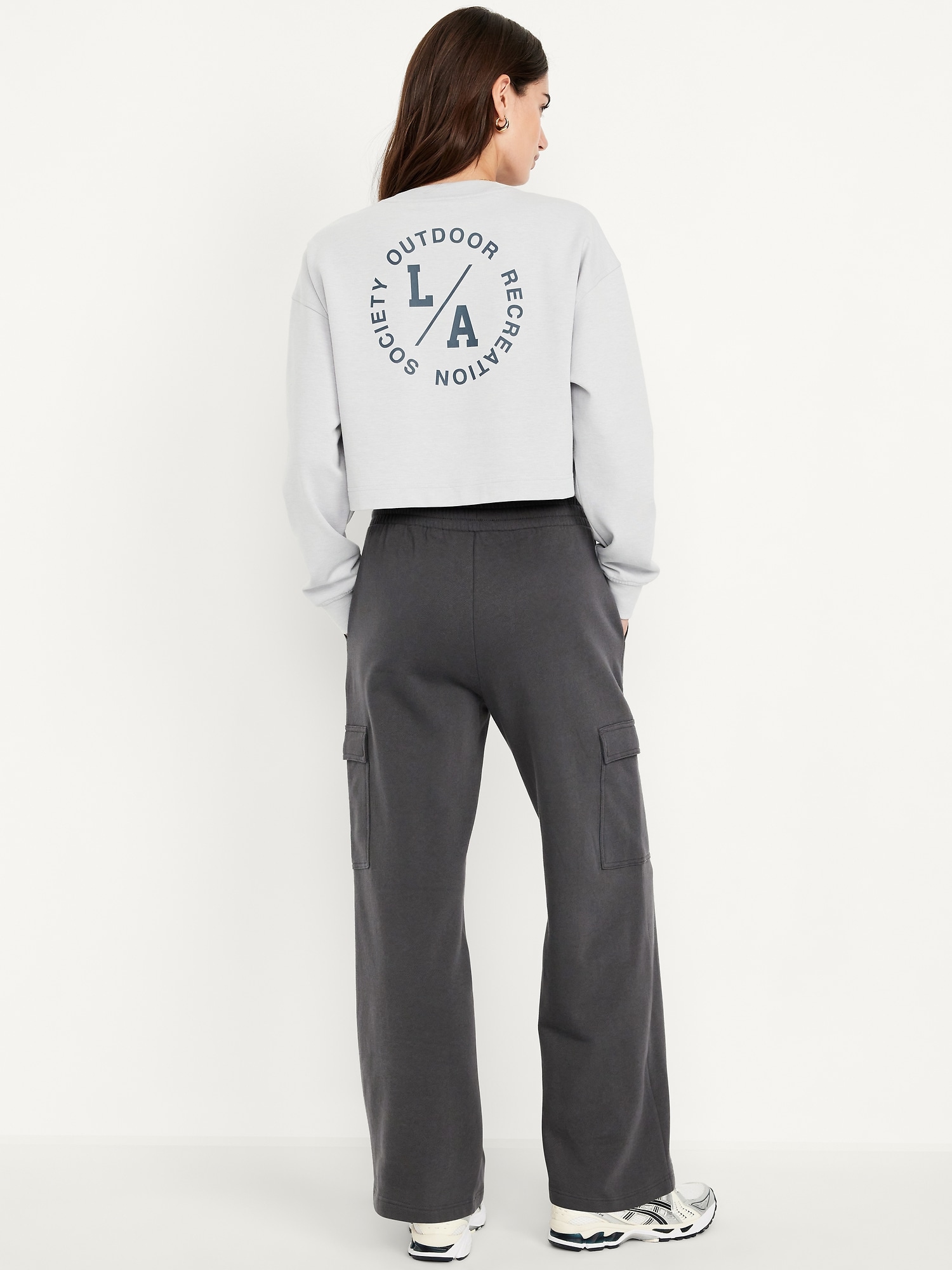 High-Waisted SoComfy Cargo Wide-Leg Sweatpants