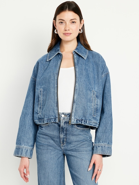 Jean Zip Jacket - Medium Wash