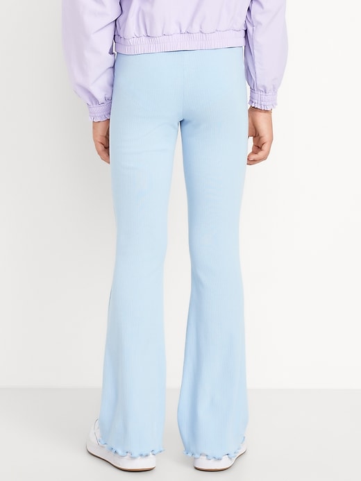 Image number 2 showing, High-Waisted Ribbed Flared Leggings for Girls