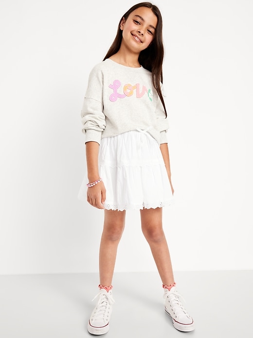 Image number 3 showing, Eyelet Trim Tiered Skirt for Girls
