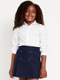 Image number 1 showing, School Uniform Long-Sleeve Poplin Shirt for Girls