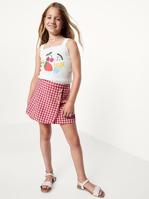 Image number 3 showing, Wrap-Front Linen-Blend Skort for Girls
