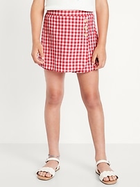 Image number 1 showing, Wrap-Front Linen-Blend Skort for Girls