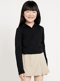 Image number 1 showing, School Uniform Jersey-Knit Polo Shirt for Girls