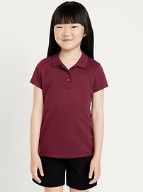 Image number 1 showing, School Uniform Jersey-Knit Polo Shirt for Girls