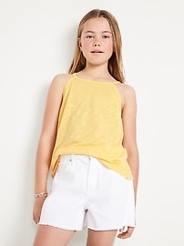Image number 1 showing, Crochet Back Halter Tank Top for Girls