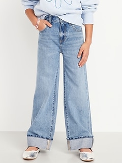 High-Waisted Baggy Wide-Leg Jeans for Girls