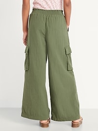 Image number 2 showing, Double-Weave Wide-Leg Cargo Pants for Girls