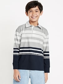 Image number 1 showing, Long-Sleeve Rugby Polo Shirt for Boys