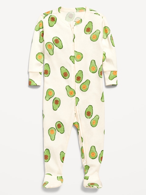 Snug-Fit 2 Way Zip Footed One-Piece for Baby - Light Avocado