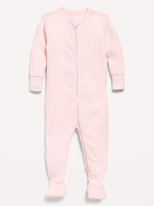 Image number 1 showing, Snug-Fit 2 Way Zip Footed One-Piece for Baby
