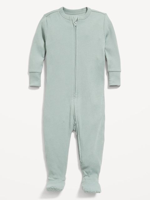 Snug-Fit 2 Way Zip Footed One-Piece for Baby - Rainy Season