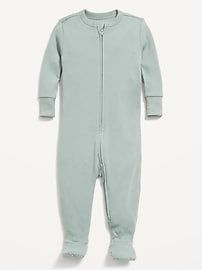 Image number 1 showing, Snug-Fit 2 Way Zip Footed One-Piece for Baby