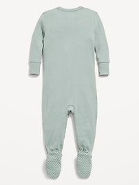 Image number 2 showing, Snug-Fit 2 Way Zip Footed One-Piece for Baby