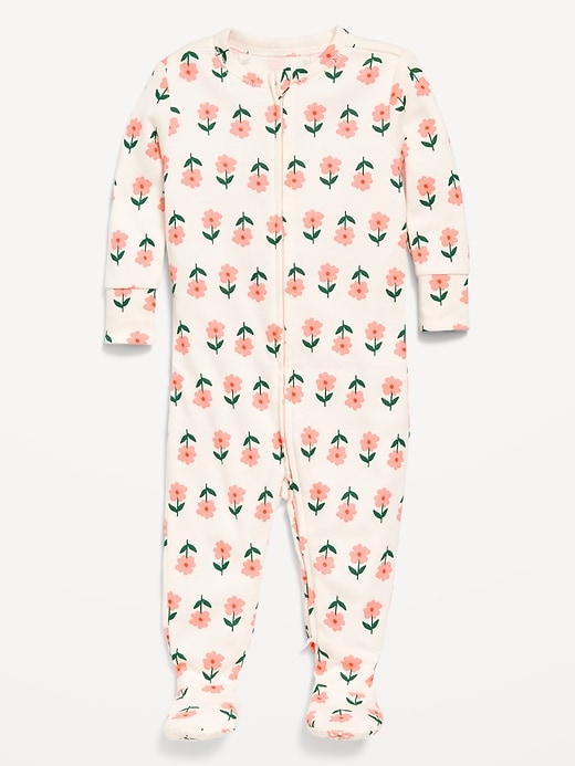 Image number 1 showing, Snug-Fit 2 Way Zip Footed One-Piece for Baby