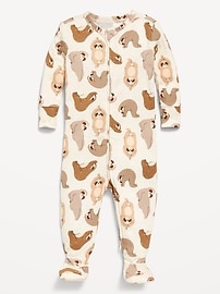 Image number 1 showing, Snug-Fit 2 Way Zip Footed One-Piece for Baby